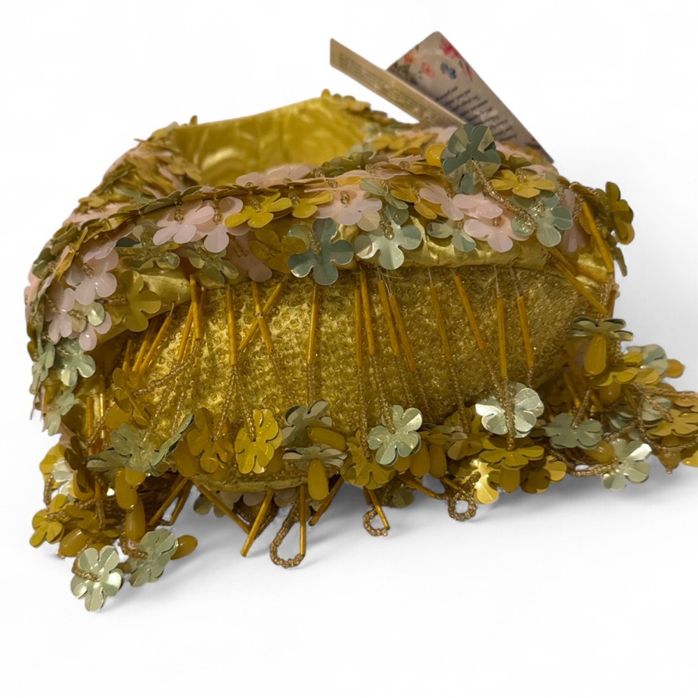 Pastel Floral Beaded Fringe Mini Hobo Bag NWT - Picture 9 of 10